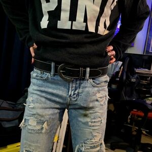 PINK Victoria's Secret Black Sweater with Bold Logo